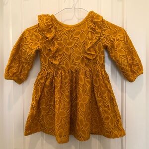 Gold mustard lace overlay dress size 3T